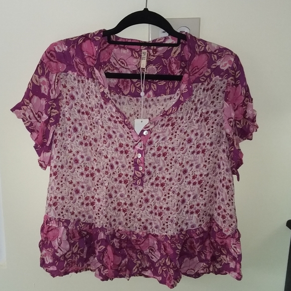 BNWT Sample Spell Winona blouse in berry S one-off - Picture 1 of 8